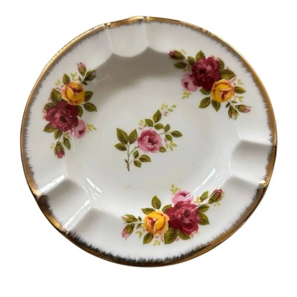 Brinton Bone China Old Country Rose Pattern Ashtray